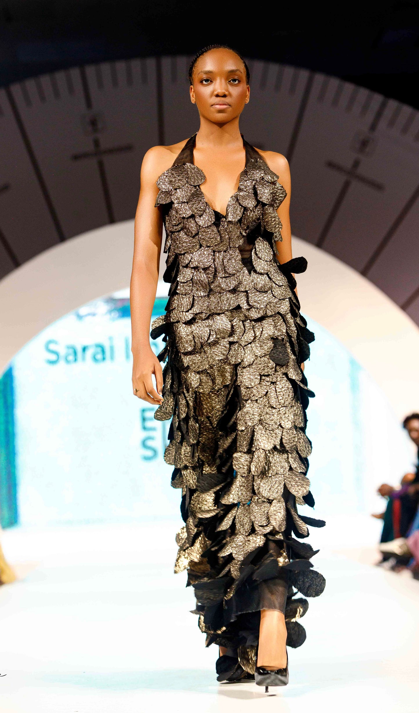 Idara Gilded Leaf Halter Dress | Luxury Evening Wear | Sarai Imani Atelier