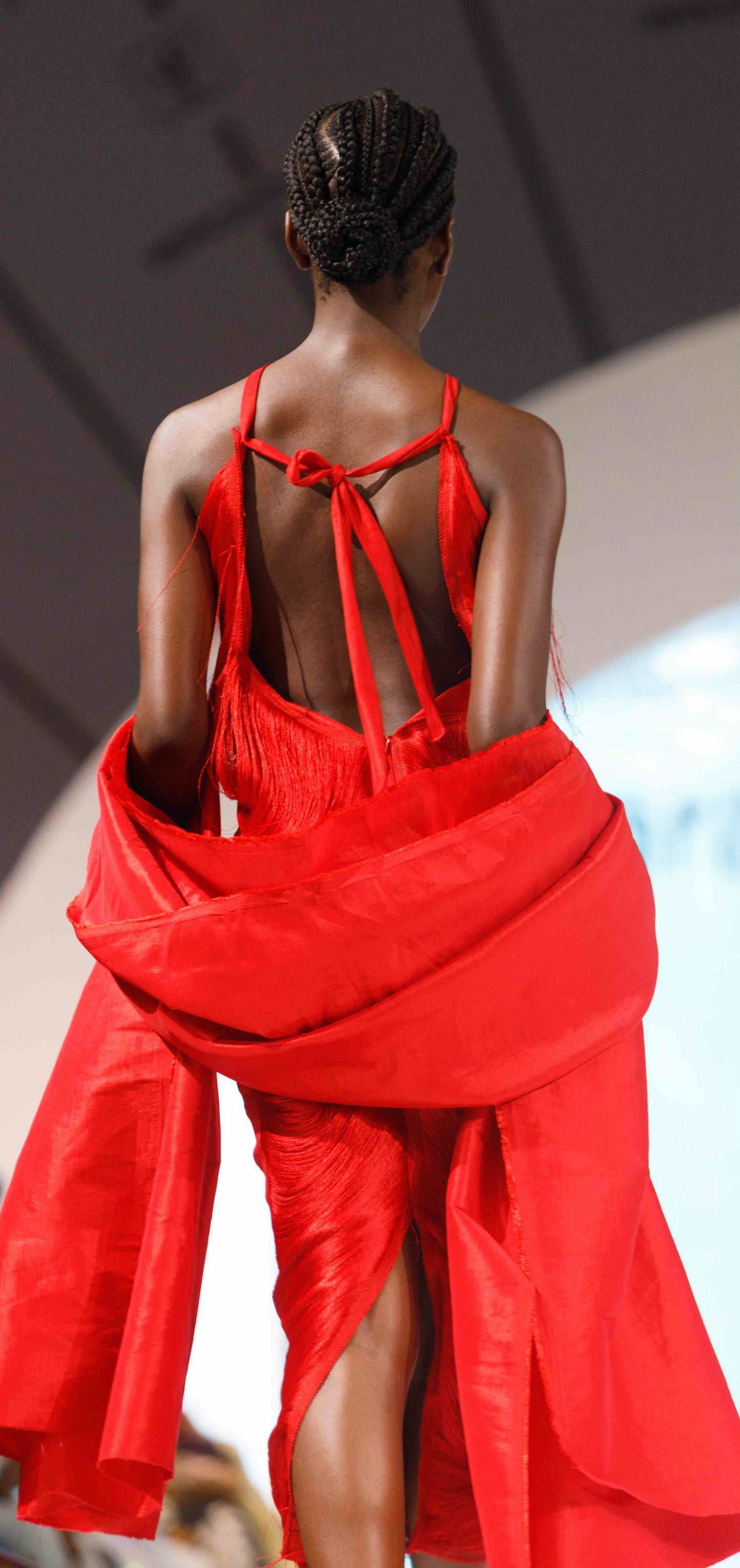 Simisola Draped Taffeta Dress – Scarlet