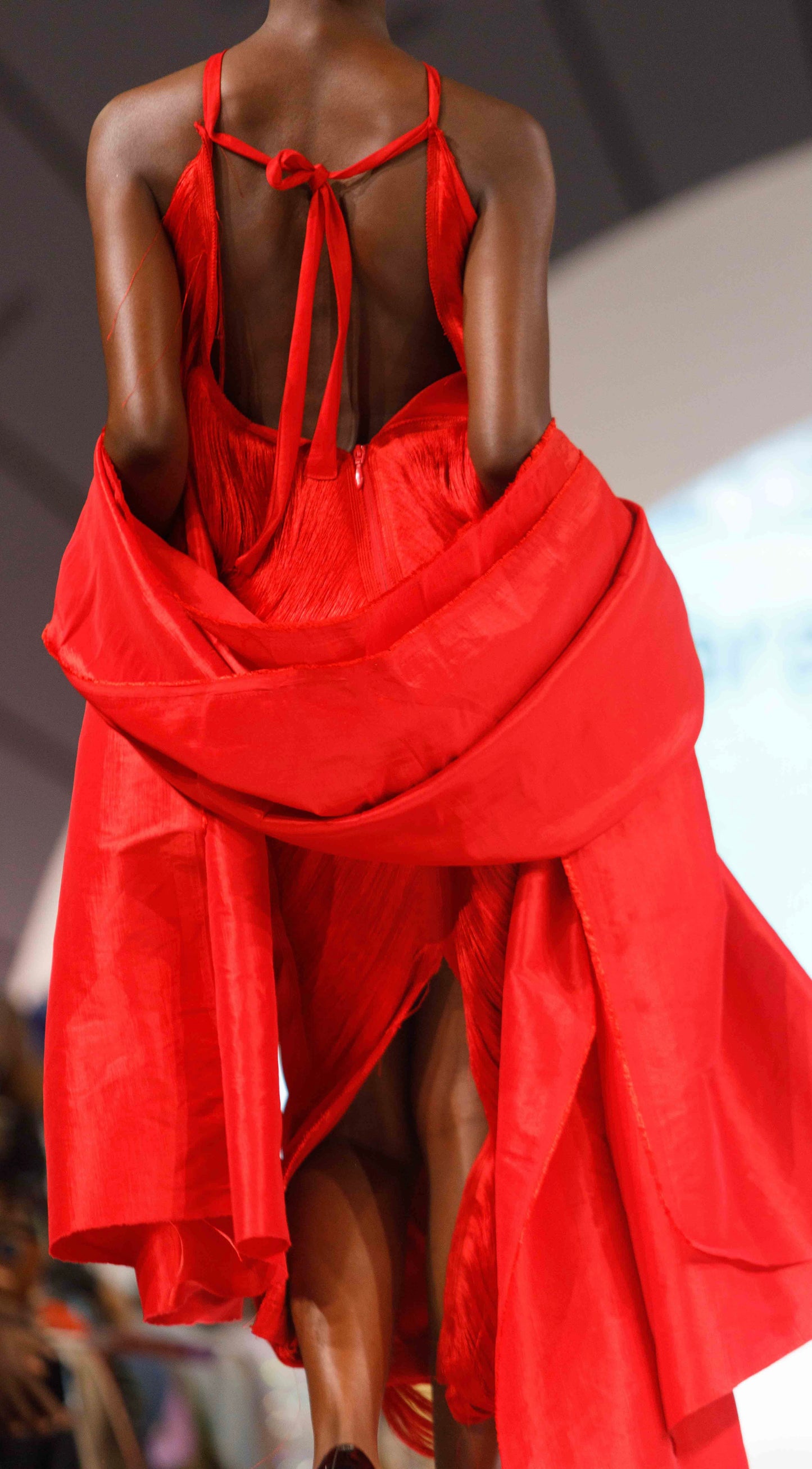 Simisola Draped Taffeta Dress – Scarlet