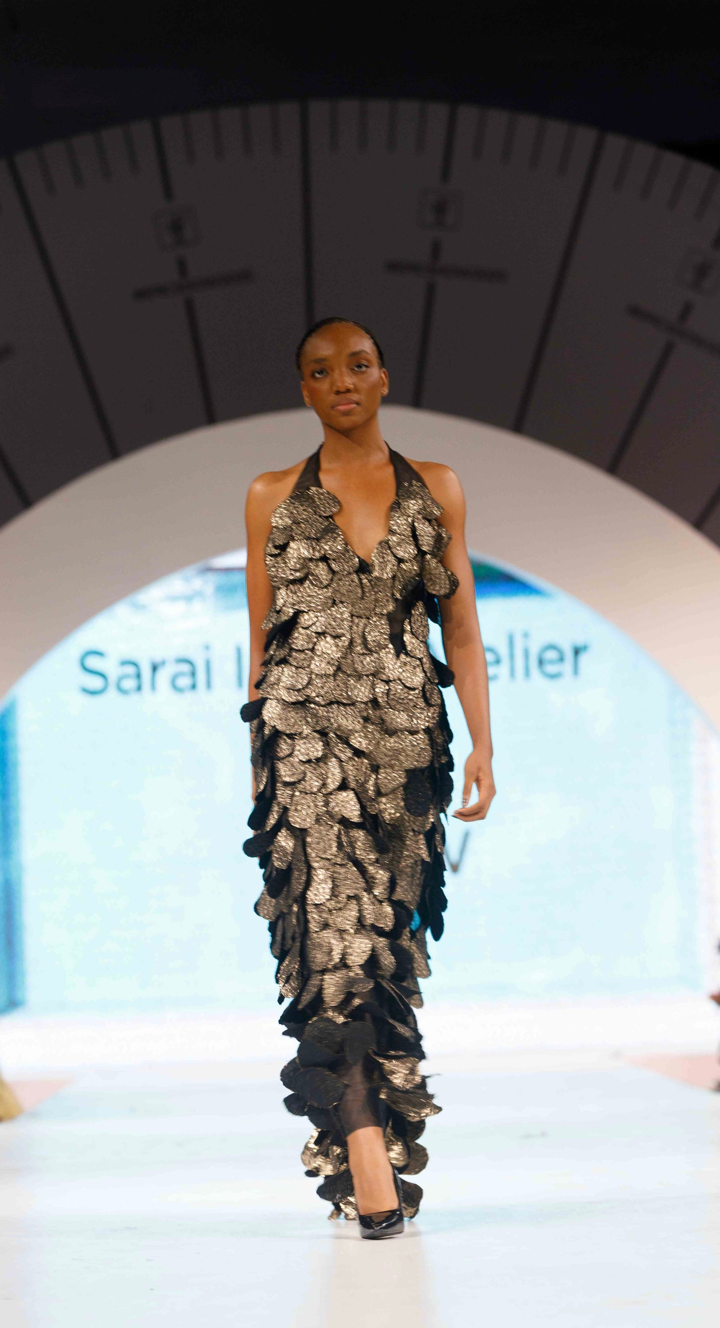 Idara Gilded Leaf Halter Dress | Luxury Evening Wear | Sarai Imani Atelier