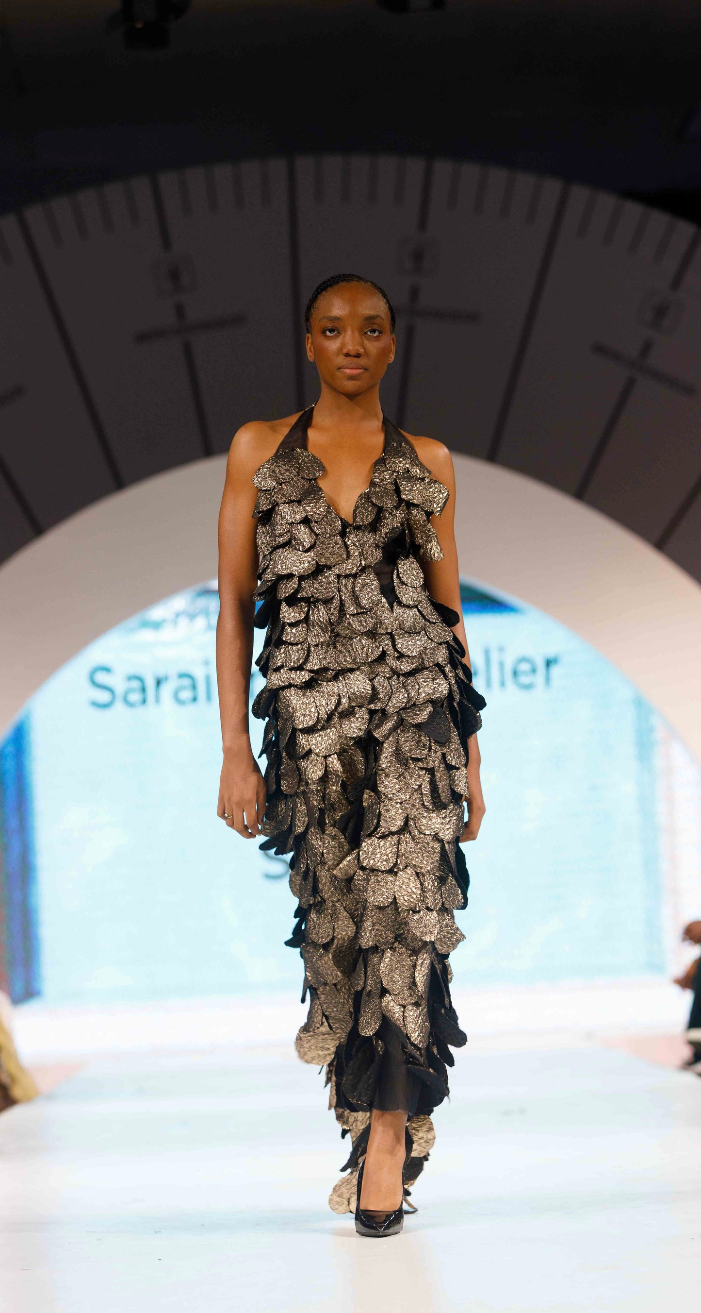 Idara Gilded Leaf Halter Dress | Luxury Evening Wear | Sarai Imani Atelier