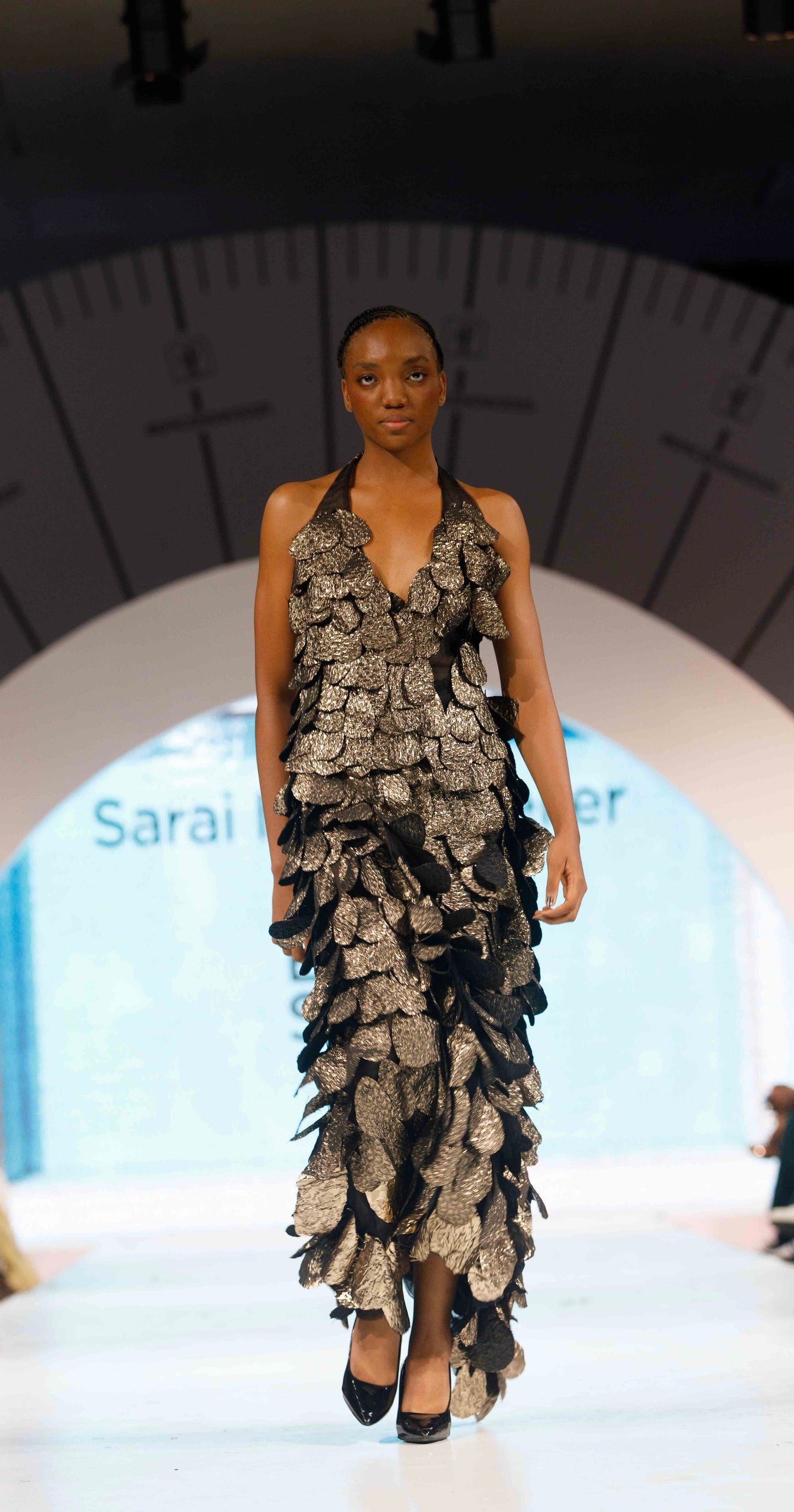 Idara Gilded Leaf Halter Dress | Luxury Evening Wear | Sarai Imani Atelier