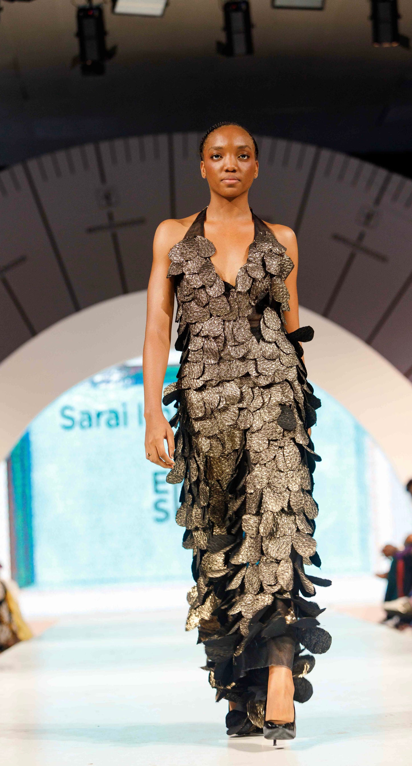 Idara Gilded Leaf Halter Dress | Luxury Evening Wear | Sarai Imani Atelier