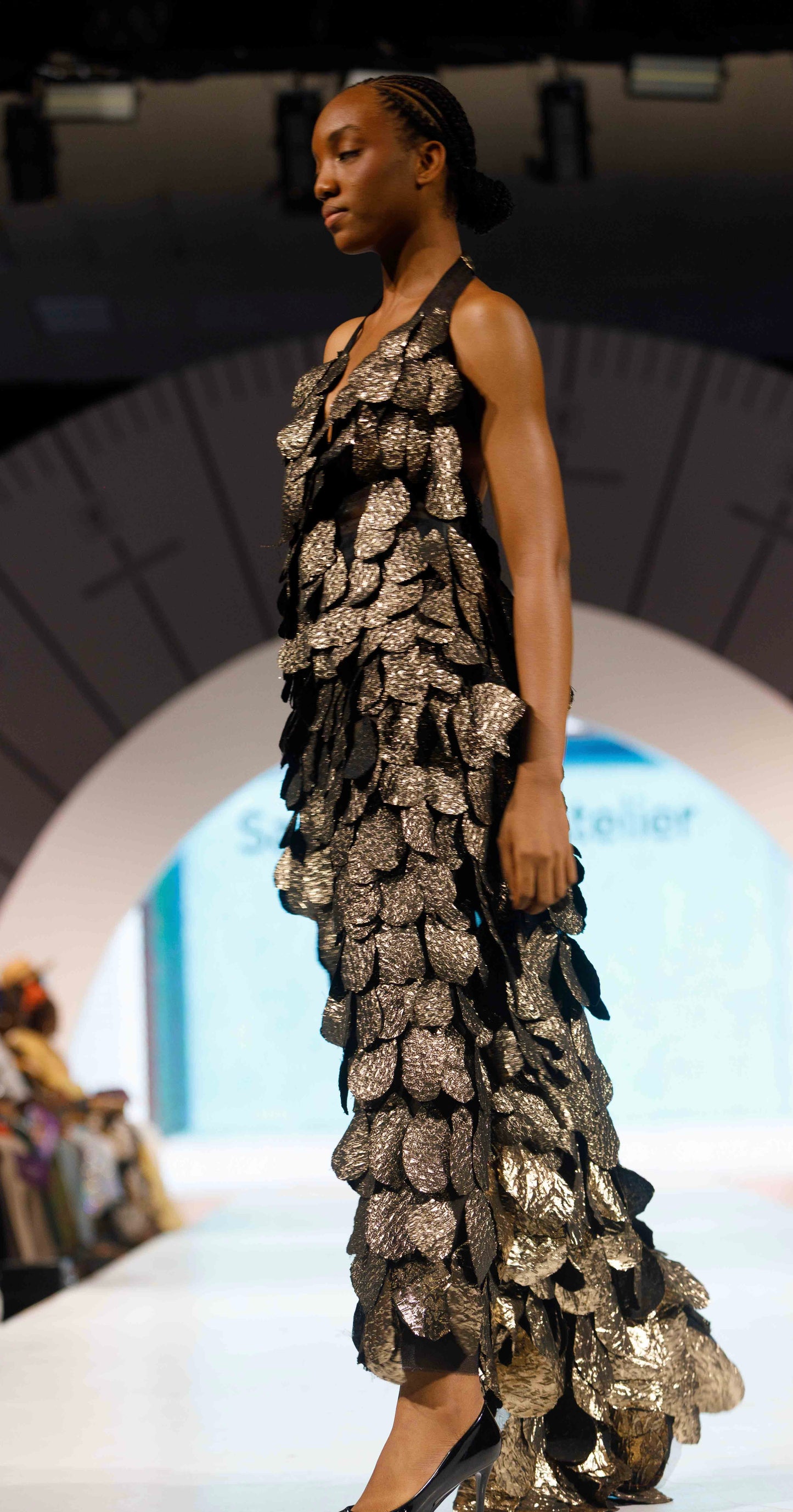Idara Gilded Leaf Halter Dress | Luxury Evening Wear | Sarai Imani Atelier