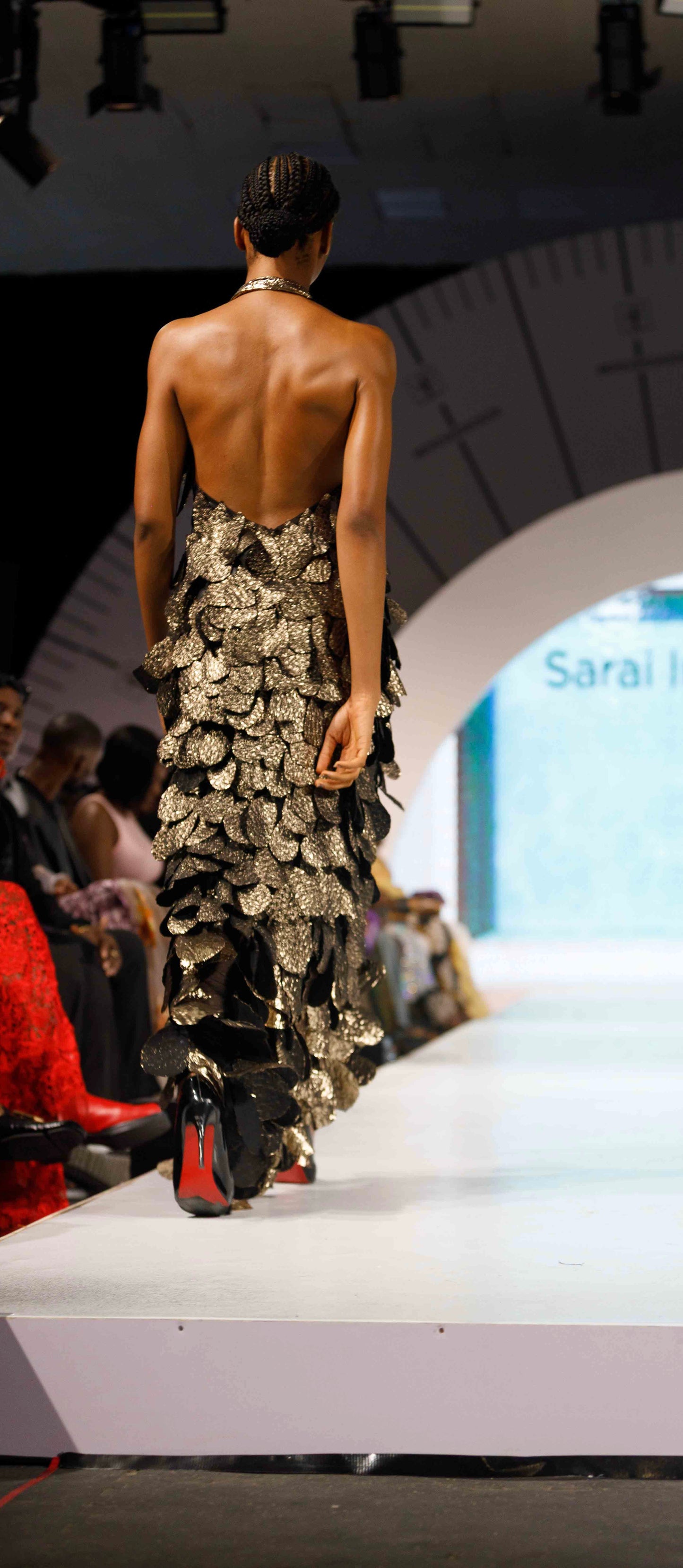 Idara Gilded Leaf Halter Dress | Luxury Evening Wear | Sarai Imani Atelier