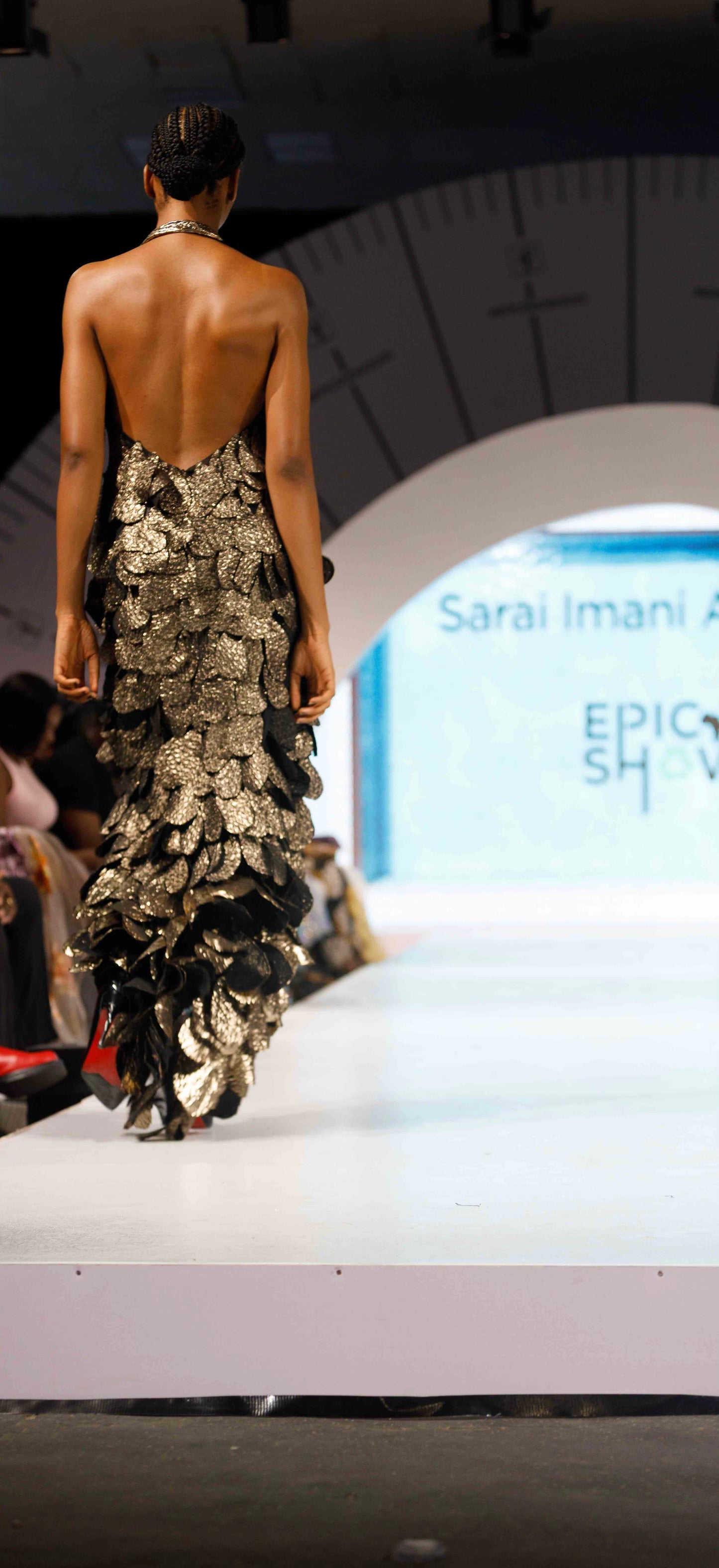 Idara Gilded Leaf Halter Dress | Luxury Evening Wear | Sarai Imani Atelier