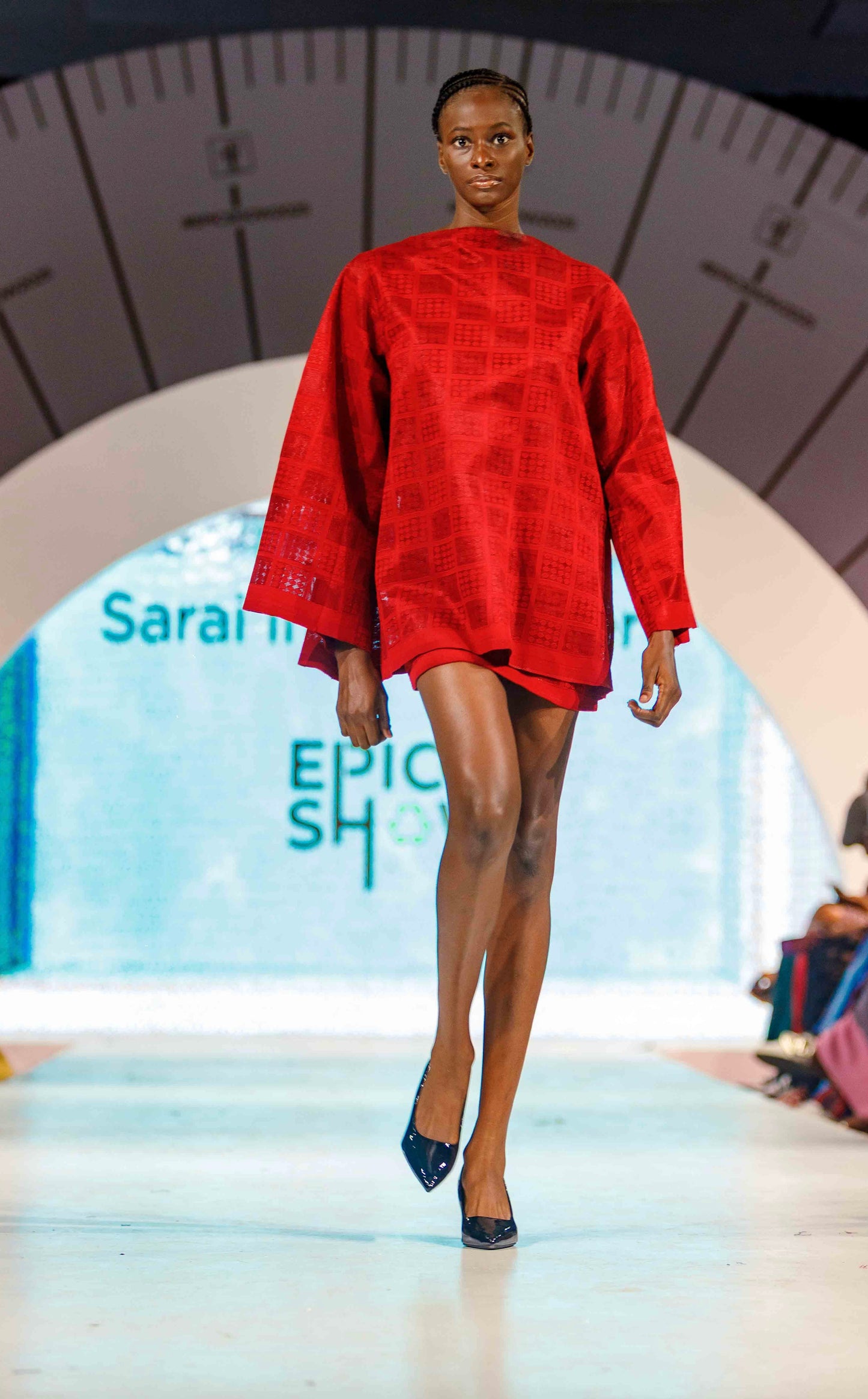 Amarachi Red Oversized Top & Mini Skirt Set | Unique African Fashion | Sarai Imani Atelier