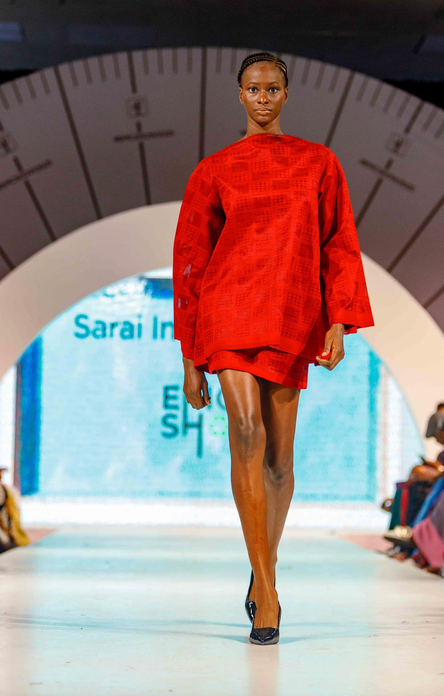 Amarachi Red Oversized Top & Mini Skirt Set | Unique African Fashion | Sarai Imani Atelier