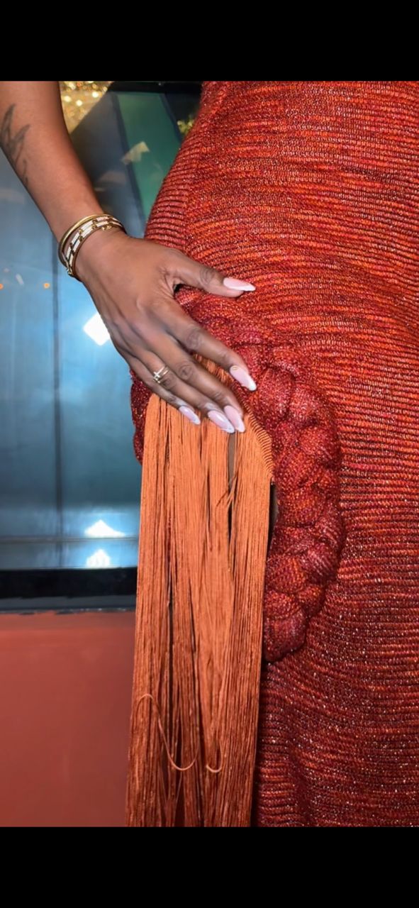 FIERY BRAIDED FRINGE DRESS